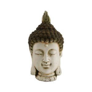 Figura cabeza de Buda magnesio 18x35 cm gris