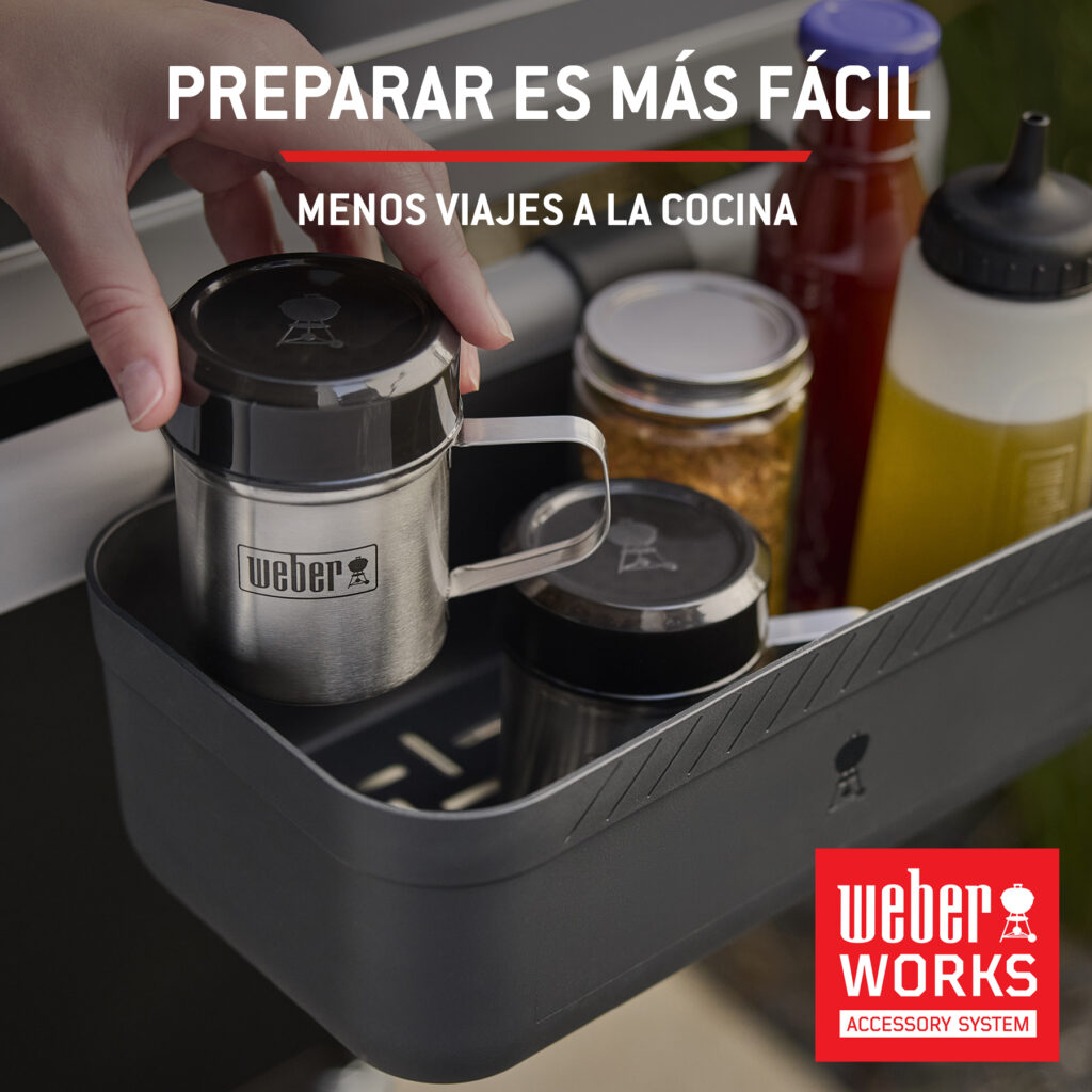 Accesorios Weber para organizar condimentos en barbacoa