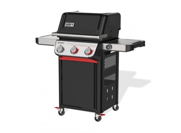 Barbacoa de gas con tres quemadores.