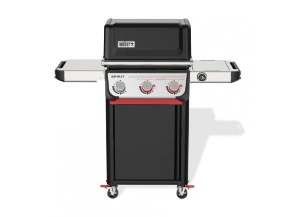 Barbacoa moderna de gas con tres quemadores.