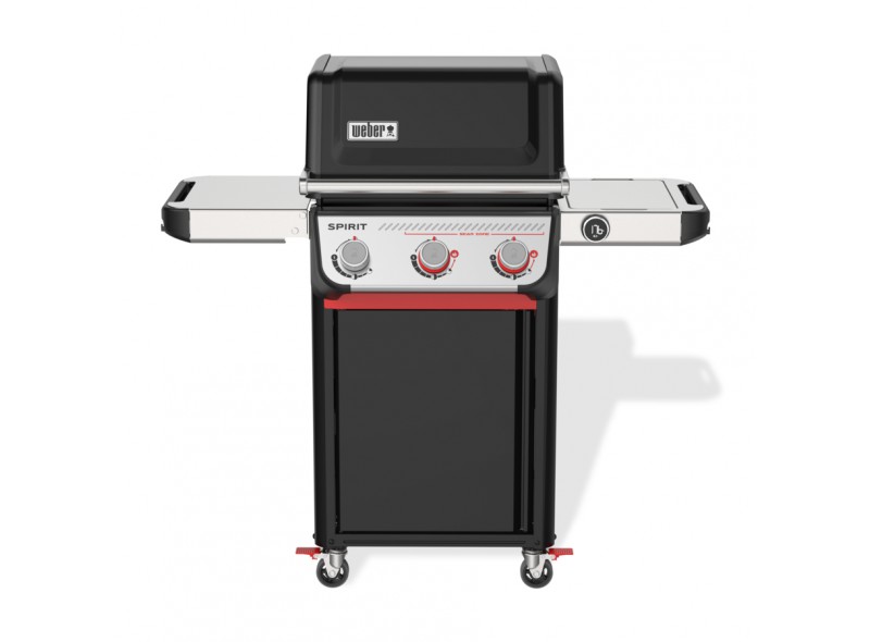 Barbacoa moderna de gas con tres quemadores.