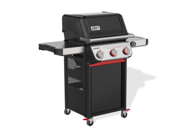 Barbacoa de gas con dos estantes laterales
