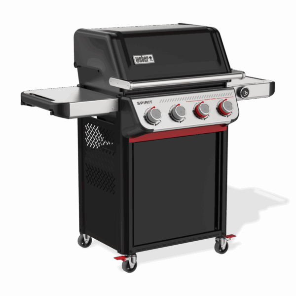 Barbacoa de gas con cuatro quemadores y ruedas