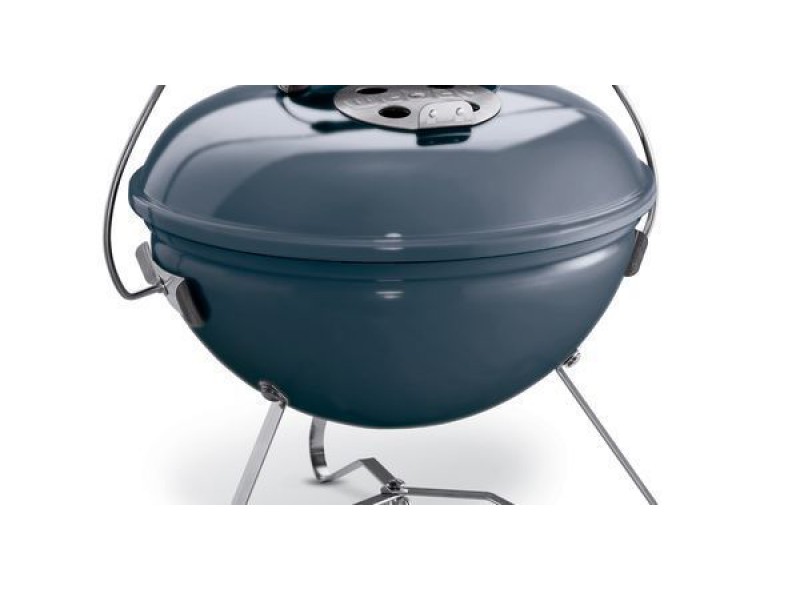 Parrilla redonda de carbón portátil azul