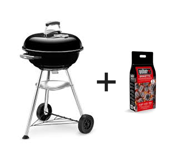 Barbacoa portátil con carbón de briquetas.