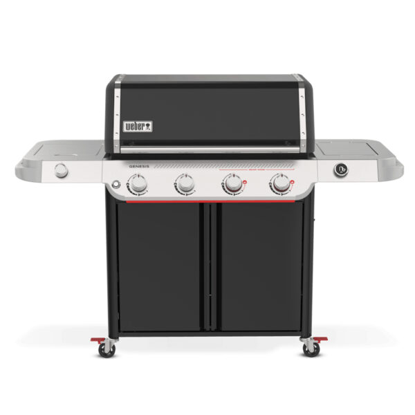 Barbacoa de gas con cuatro quemadores.