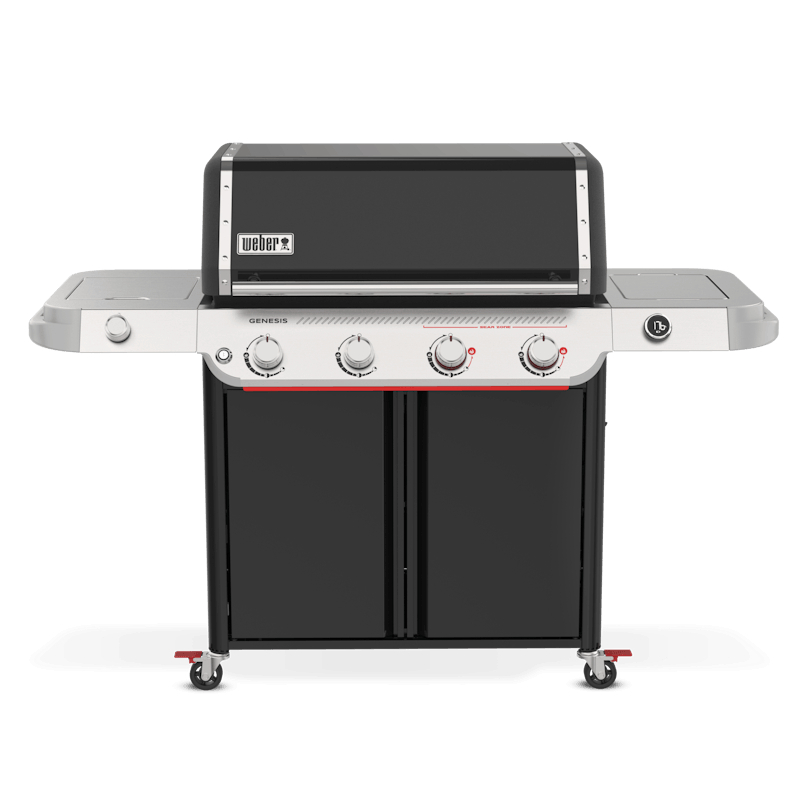Barbacoa de gas con cuatro quemadores.