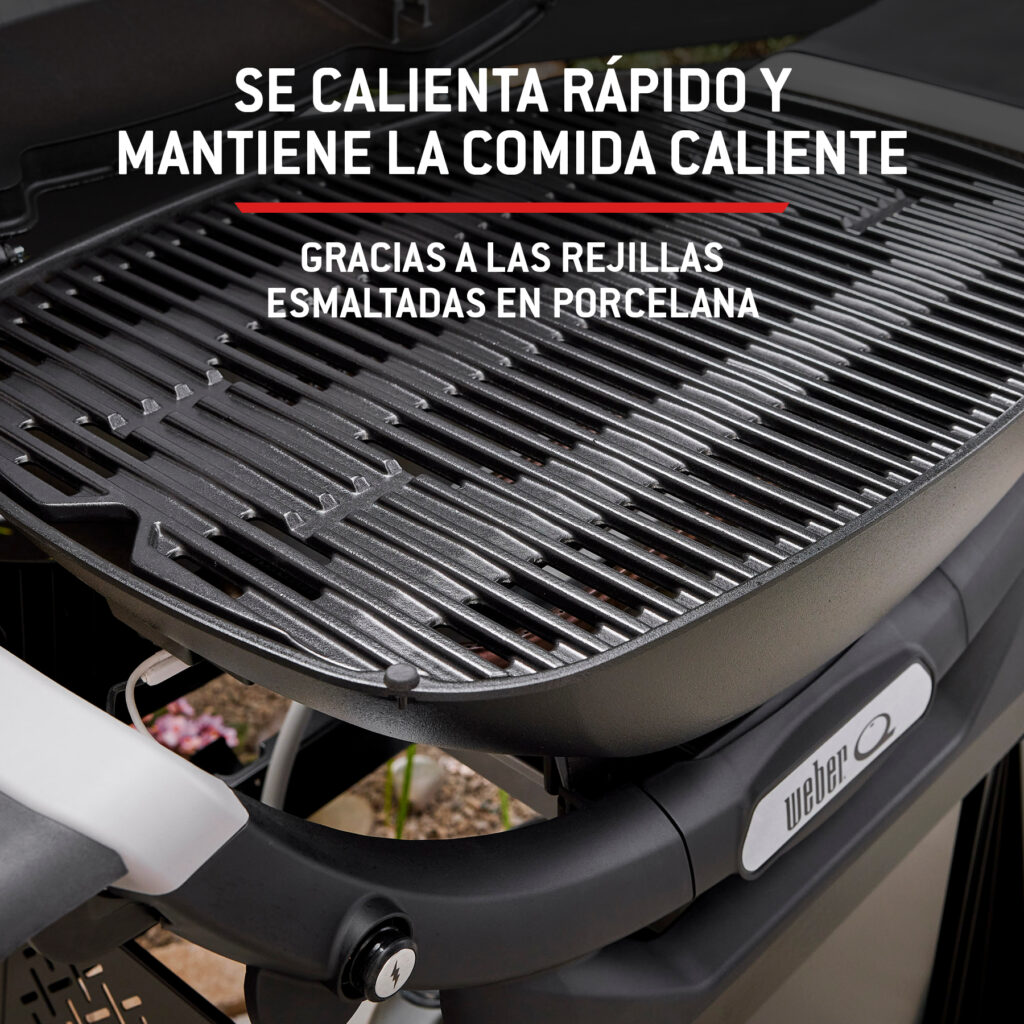 Parrilla de gas con rejillas esmaltadas en porcelana