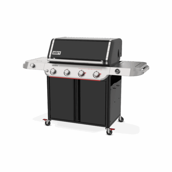 Barbacoa de gas con cuatro quemadores.
