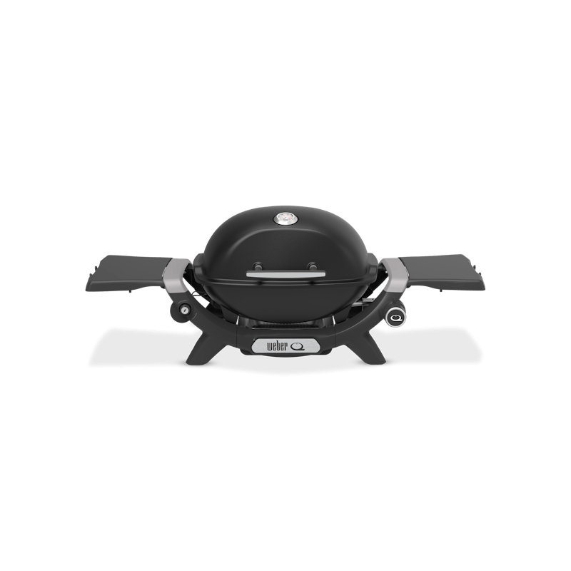 Parrilla portátil de gas con tapa cerrada