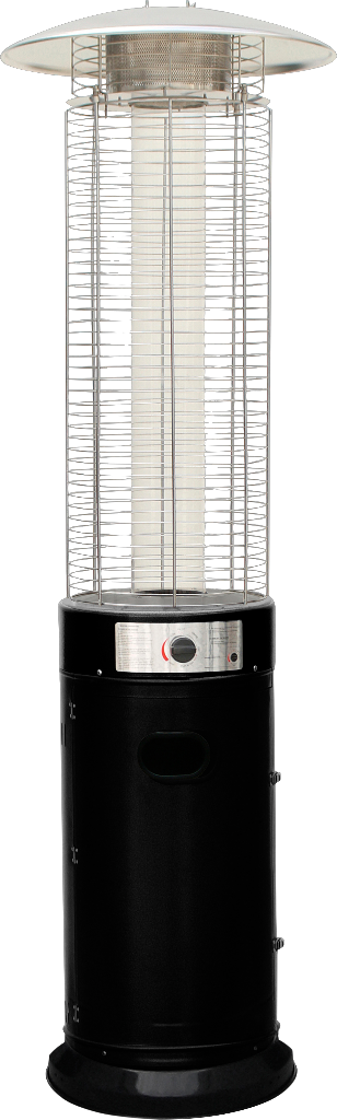 Calefactor exterior negro y plateado