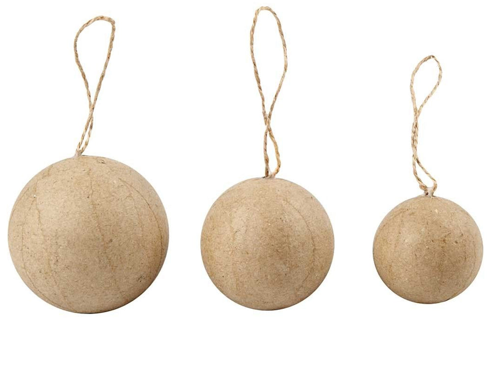 Bolas de papel maché para manualidades navideñas