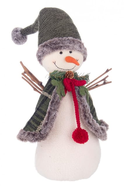 Muñeco de nieve con gorro y bufanda invernal