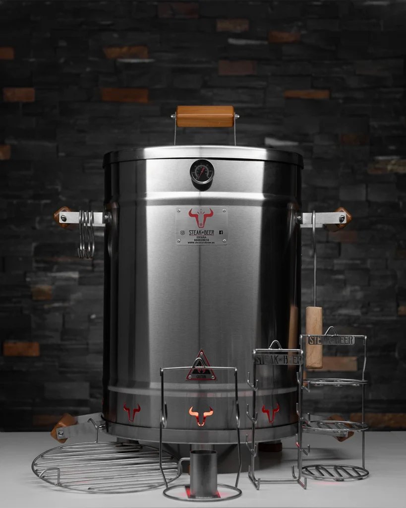 Parrilla vertical de acero inoxidable para asados