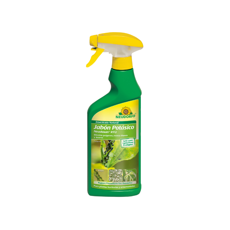 Botella de jabón potásico insecticida en spray