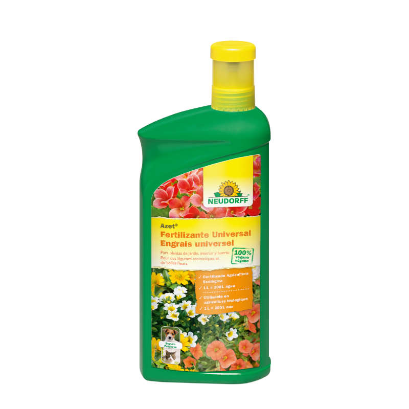 Botella verde de fertilizante universal Neudorff Azet