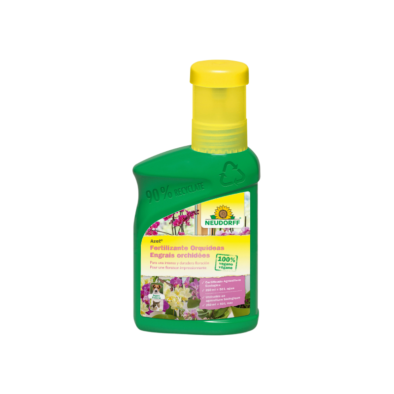 Botella de fertilizante para orquídeas Neudorff verde