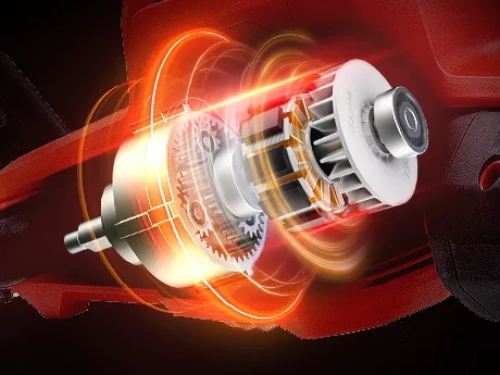 Motor eléctrico con engranajes y energía luminosa