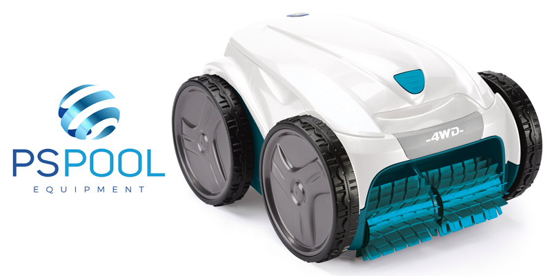 Robot limpiafondos automático para piscina con tracción 4WD