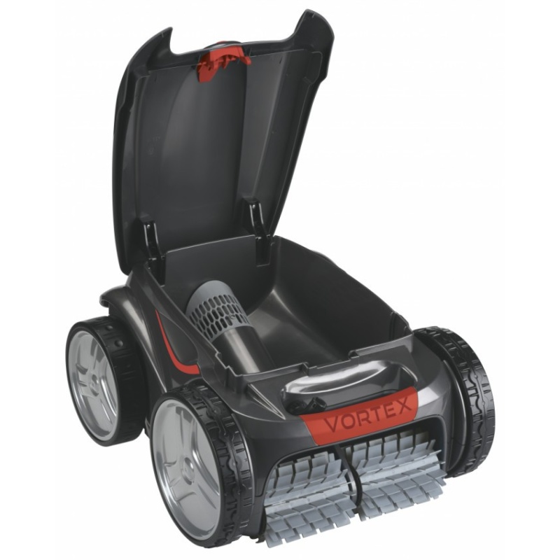 Limpiafondos automático de piscina con tapa abierta
