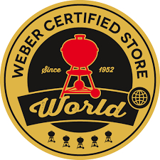 Logotipo Weber Certified Store con parrilla roja