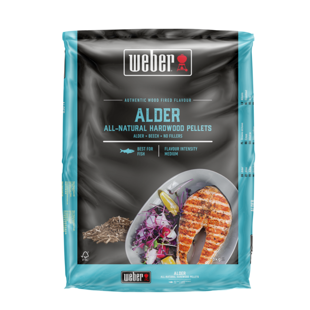 Bolsa pellets madera Alder Weber 8 kg