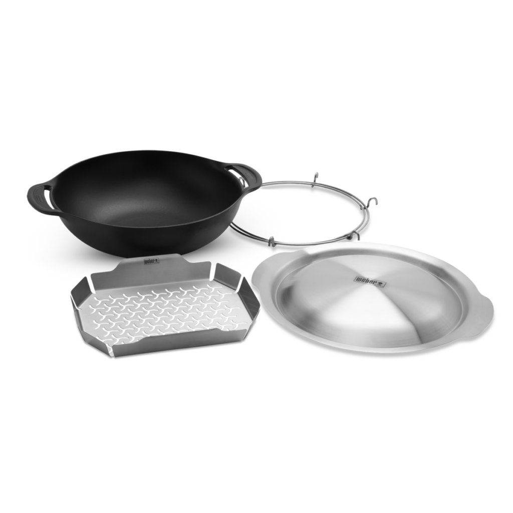 Wok Weber con tapa y accesorios