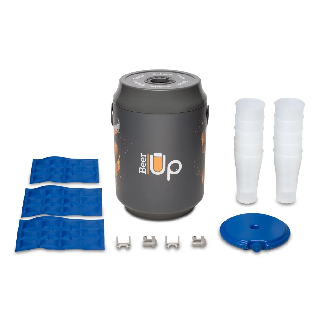 Dispensador portátil de cerveza con accesorios y acumuladores