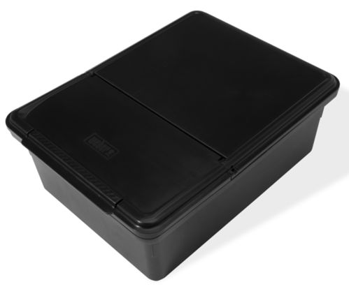 Caja de almacenamiento negra con tapa