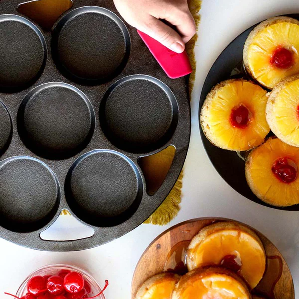 molde hierro fundido mini cakes lodge 7 uds.