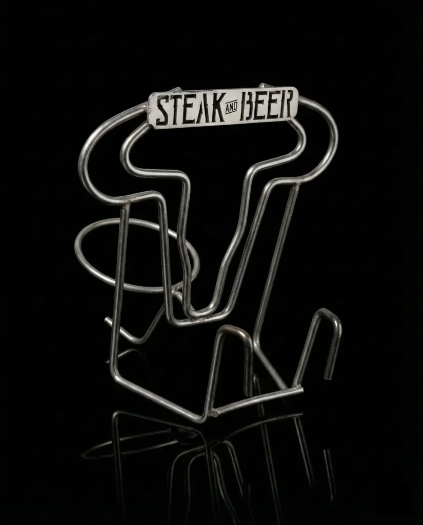 Soporte metálico con forma de vaca