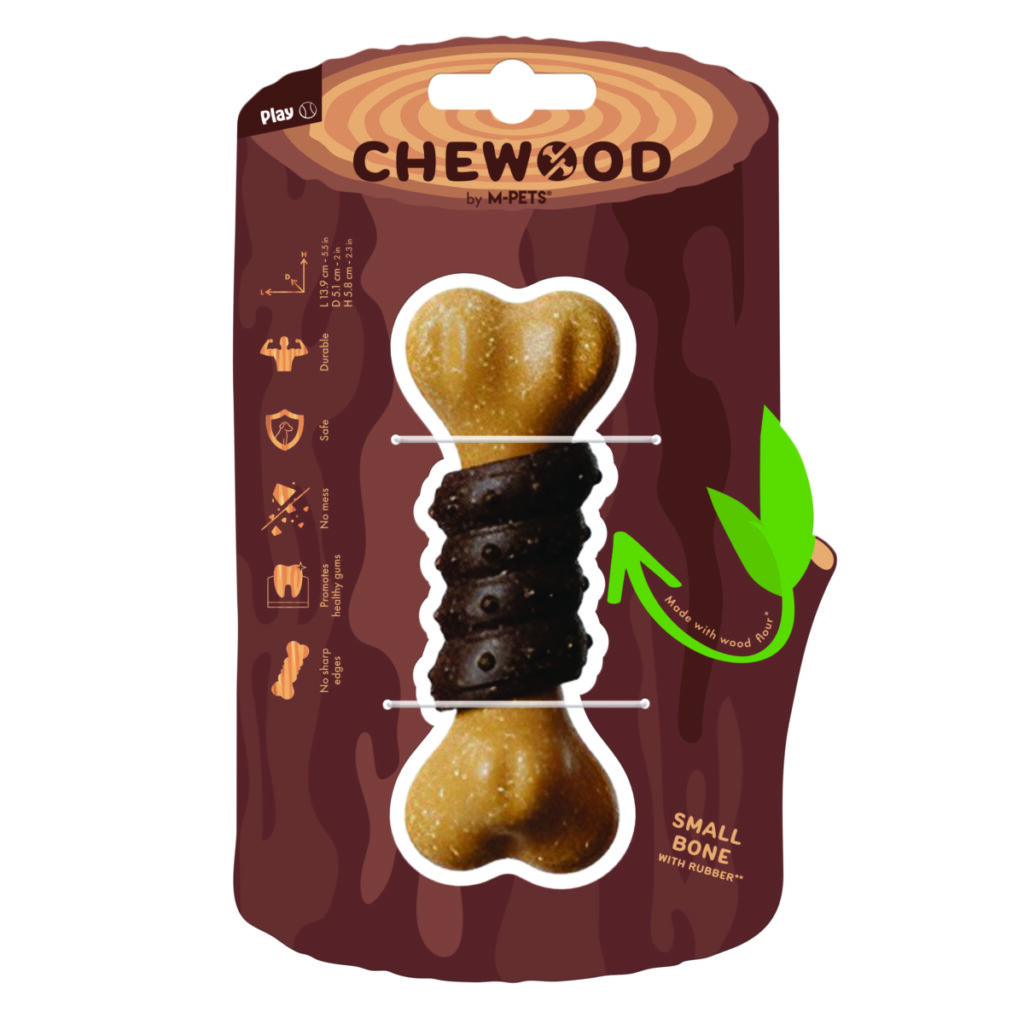 m pets 10668499 chewood dog toy small bone with rubber s 01 vect